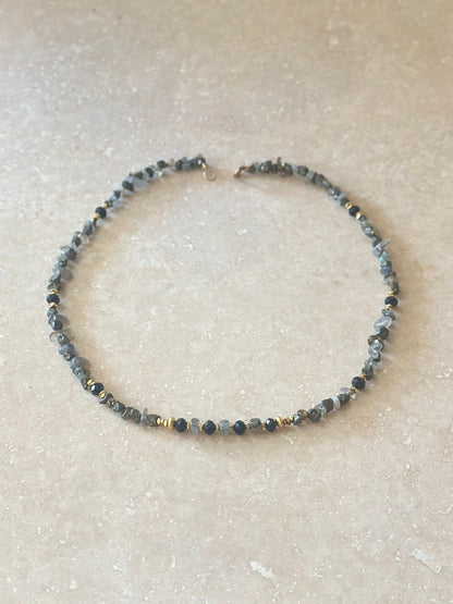 Collier Labradorite, Tourmaline, Pyrite