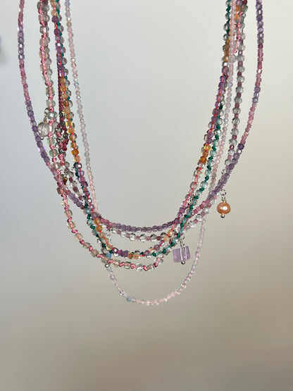 Colliers Améthyste/Citrine & Cristal de roche sur soie – Clarté intérieure & lumière consciente