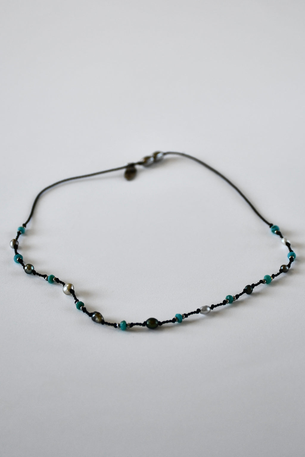 Collier Keishi & Turquoise sur soie