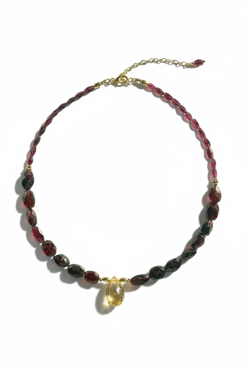 #165 Collier Grenat & Citrine