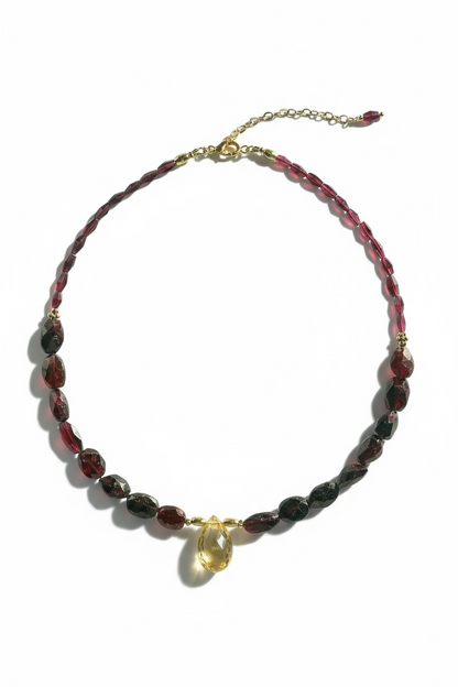 #165 Collier Grenat & Citrine
