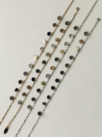 Ensemble collier + bracelet de cheville nacre