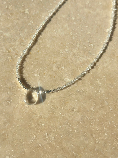 Collier Diamants Herkimer & Cristal de Roche