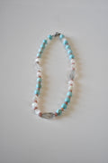 Collana Selenite, Cristallo di Rocca e Howlite — La chiarezza del silenzio