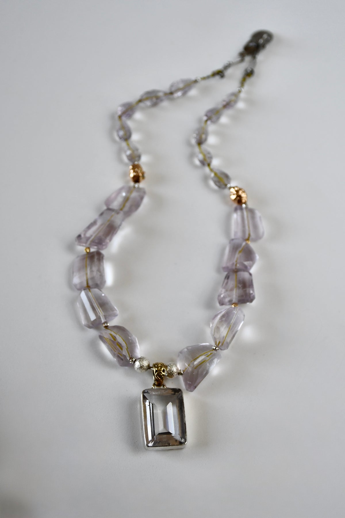 #133 Transluzente rosa Amethystkette