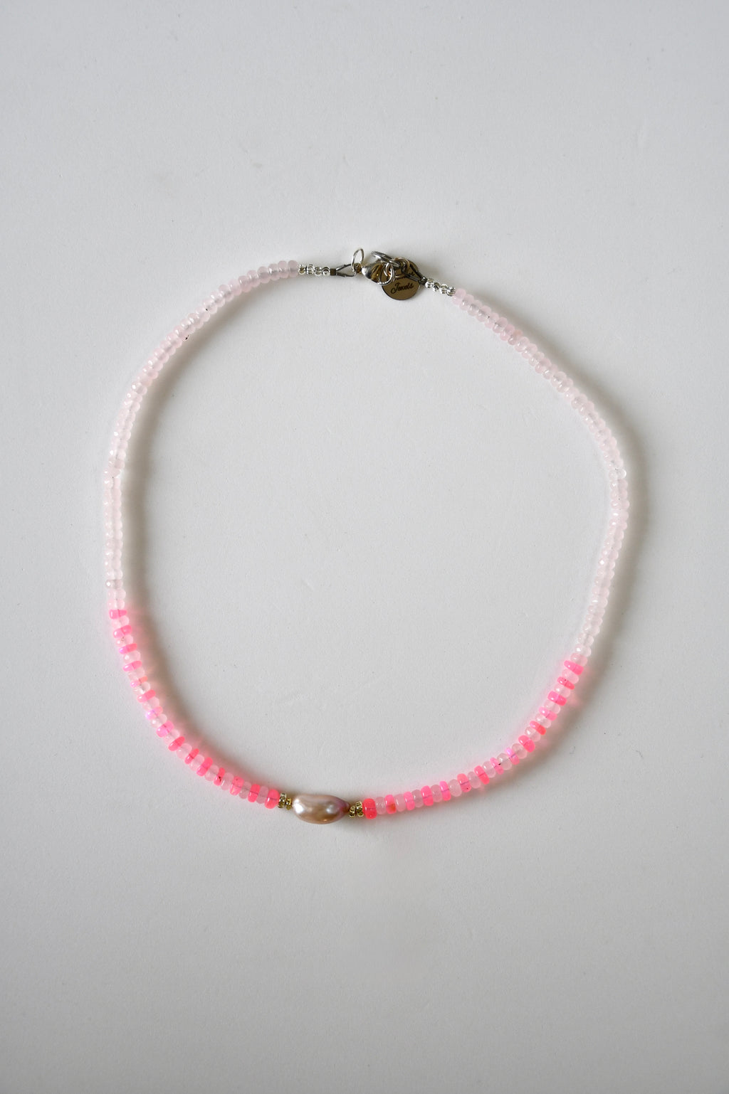 Collier Opale Éthiopienne, Perle d’eau douce & Quartz rose