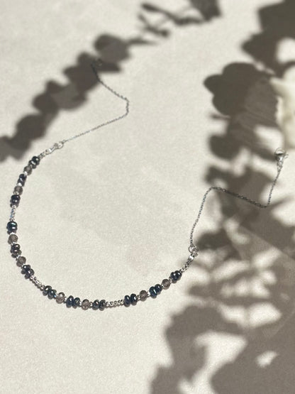 Collier quartz fumé & keishi — Ancrage & Clarté