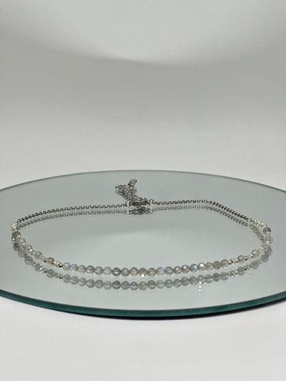 Colliers de pierres naturelles, Pierre de lune, Labradorite & Kunzite