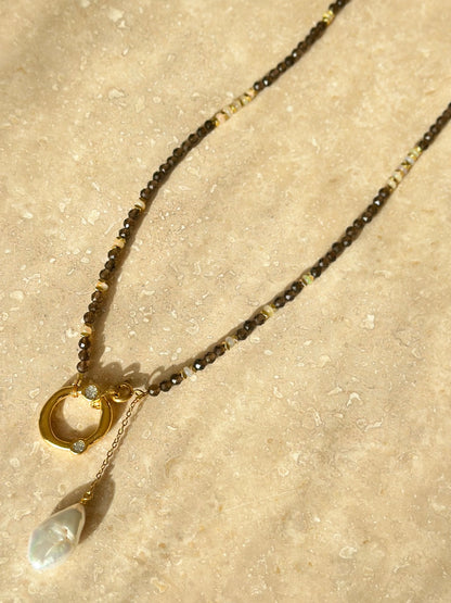 Quartz fumé & Opale d’Éthiopie – illumination