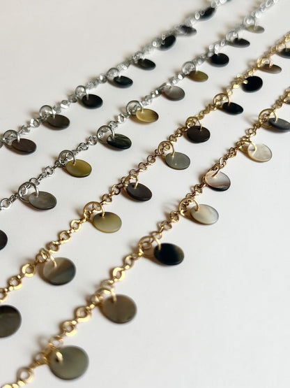 Ensemble collier + bracelet de cheville nacre