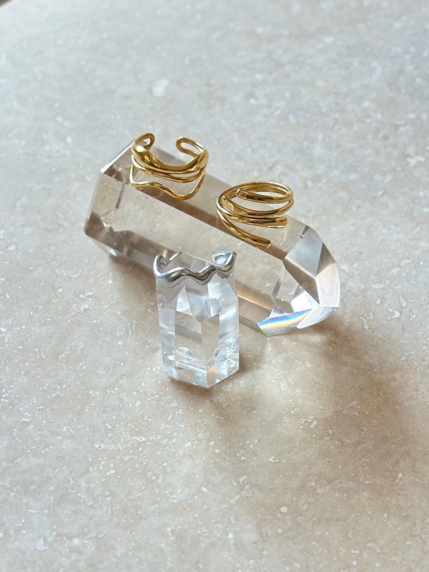 Bague ajustable Acier inox doré