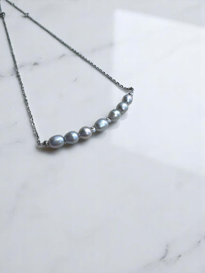 Collier en perles d’eau douce sur Acier Inox