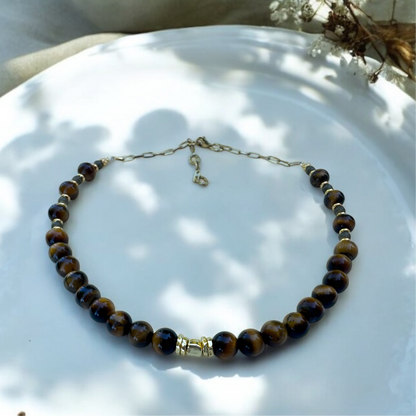 Collier Œil de Tigre et Hématite