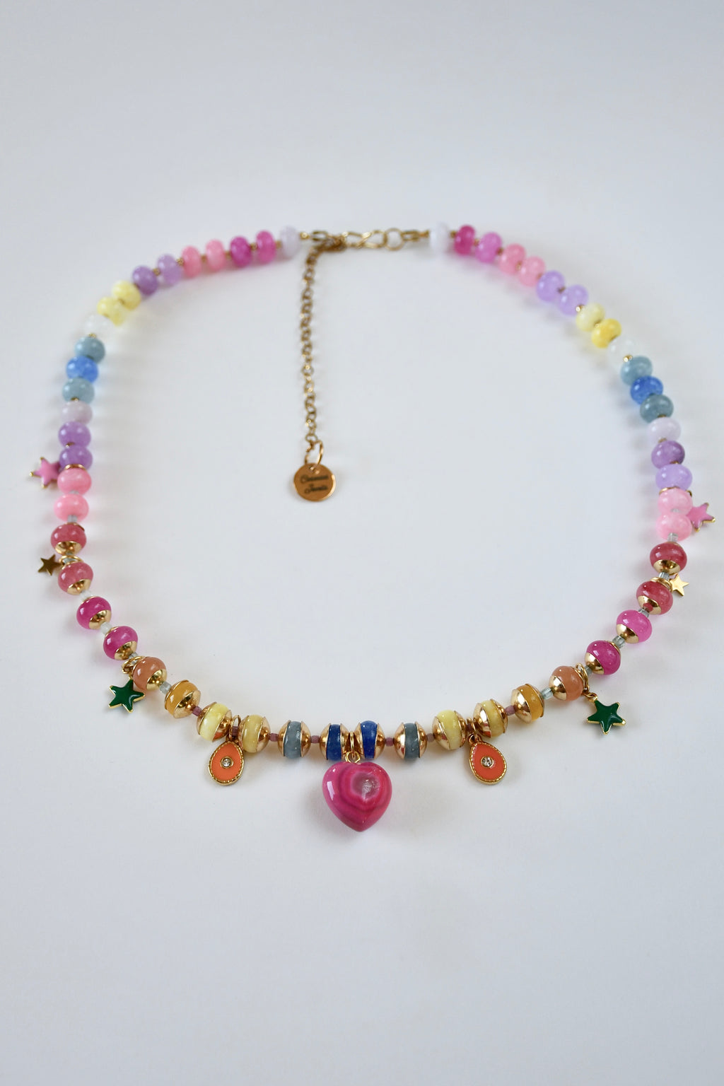 Collier Charms multicolore Jade & Agate — La force tranquille