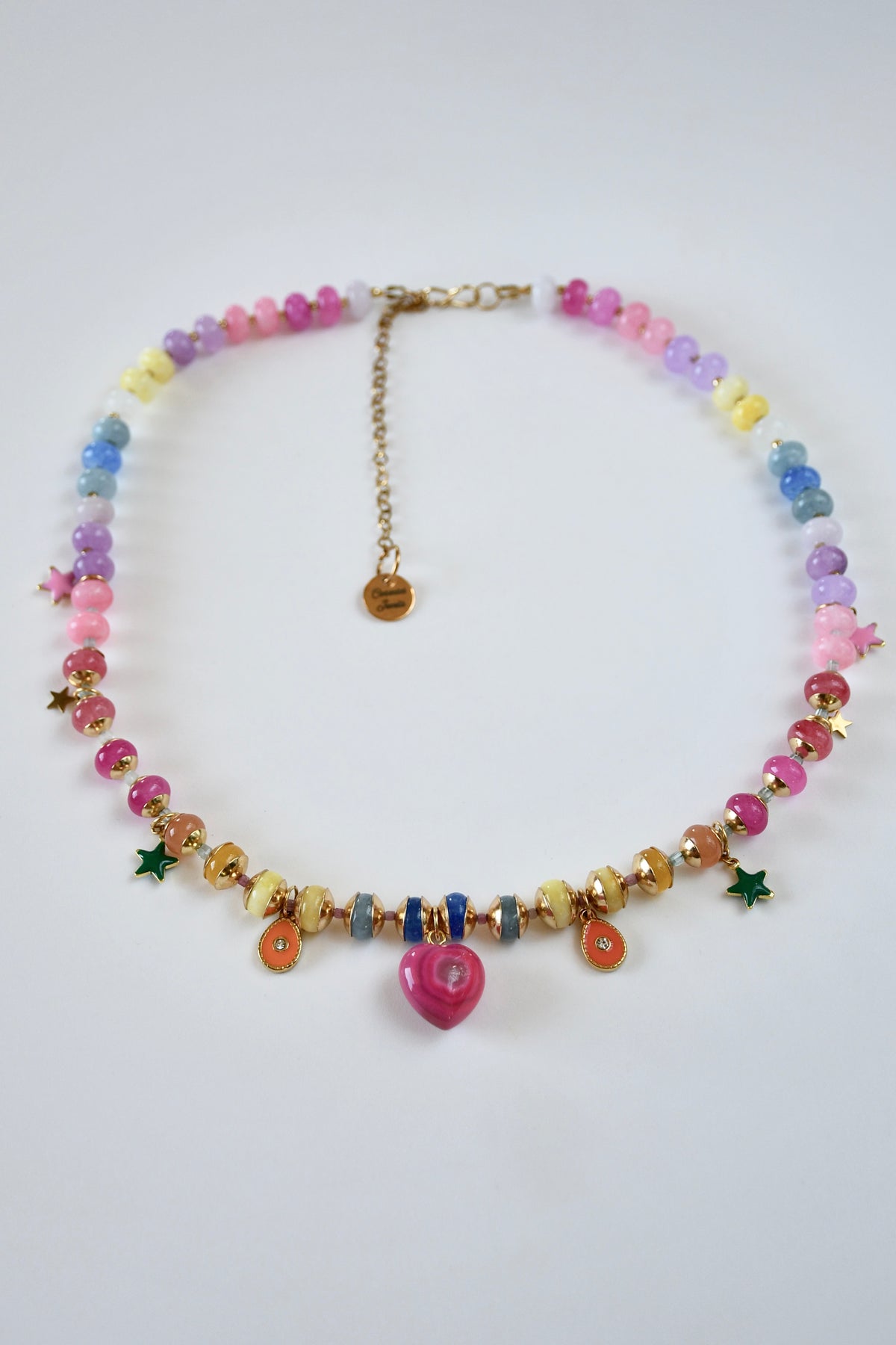 Collier Charms multicolore Jade & Agate — La force tranquille