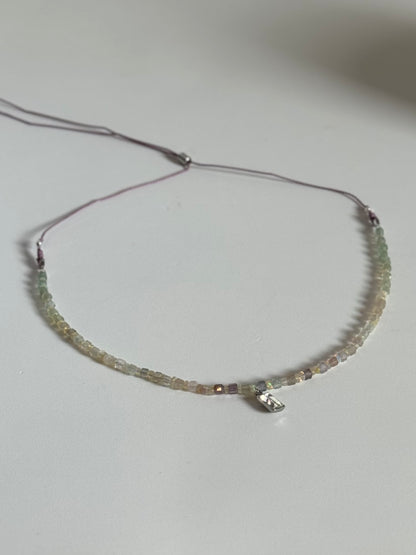 Collier Opale de feu & Fluorite