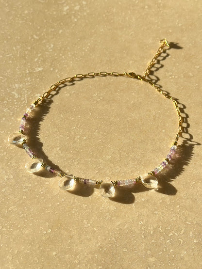 Collier Fluorite et Cristal de roche – Clarté et Harmonie