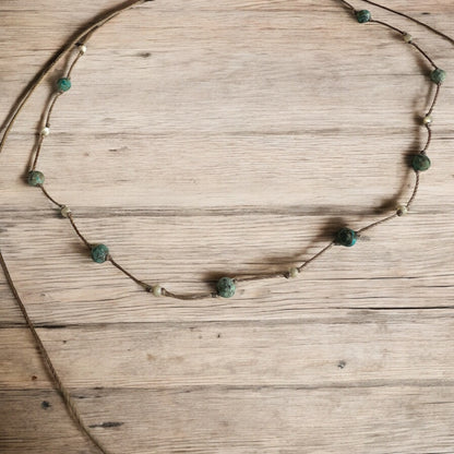 Collier ajustable turquoise et nacre