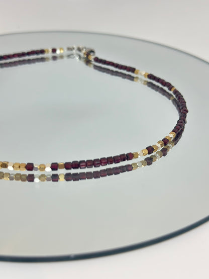 Collier Grenat & Hématite