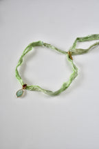 Collier Amazonite sur ruban de soie — L’esprit clarifié