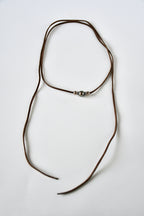 Collier perle de Tahiti & argent 925 sur cordon de cuir