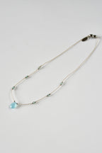 Collier Calcédoine & Apatite sur soie
