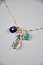 Pendentifs de gemmes plaqués or 18k