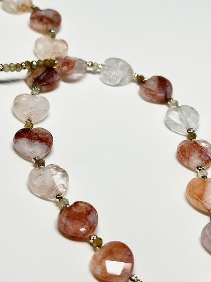 Collier Quartz Ferrugineux & Grenat vert