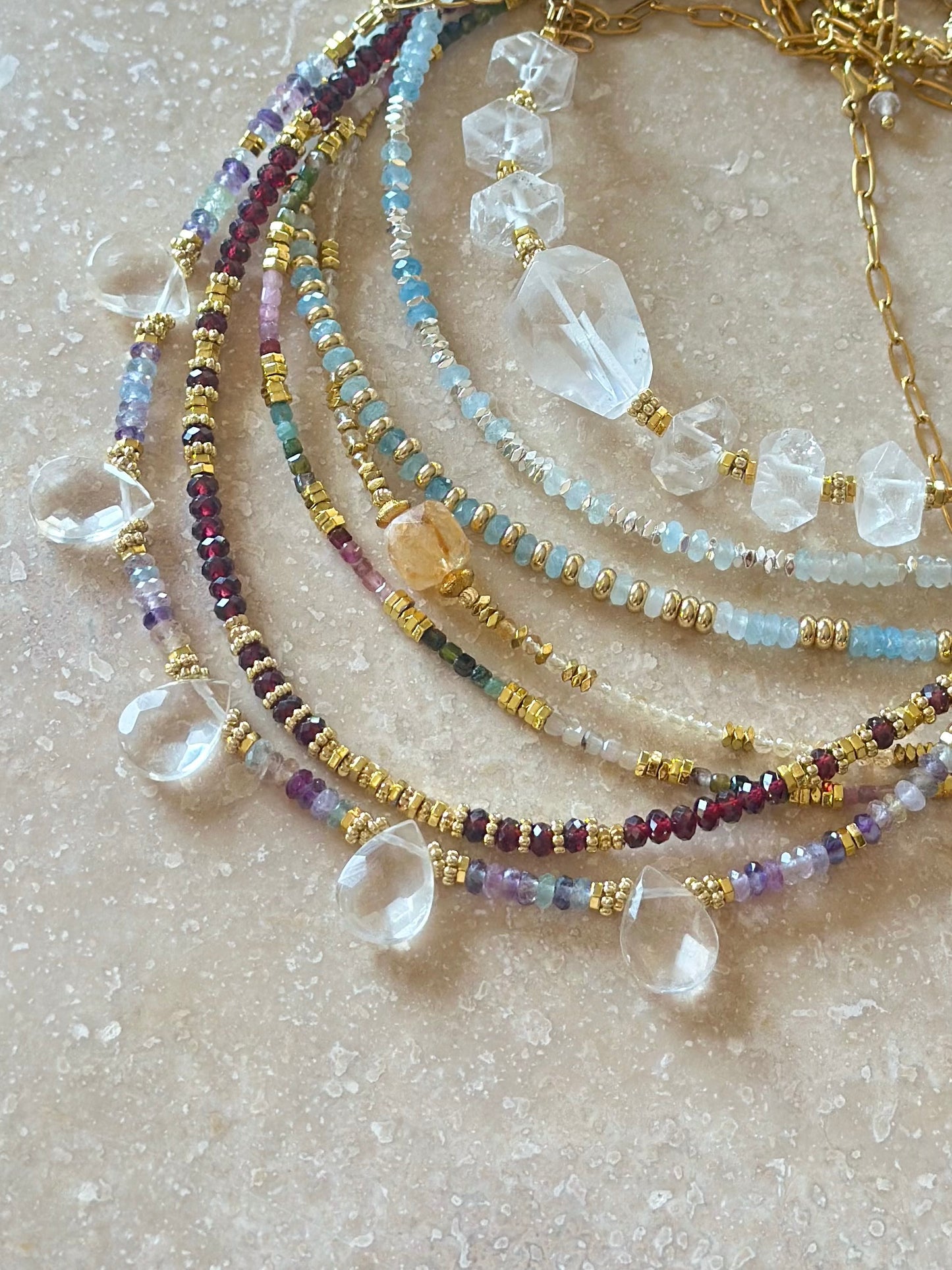 Collier Citrine et Hématite – Vitalité et Ancrage