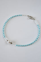 Collier Turquoise, Cristal de Roche & perle d’eau douce