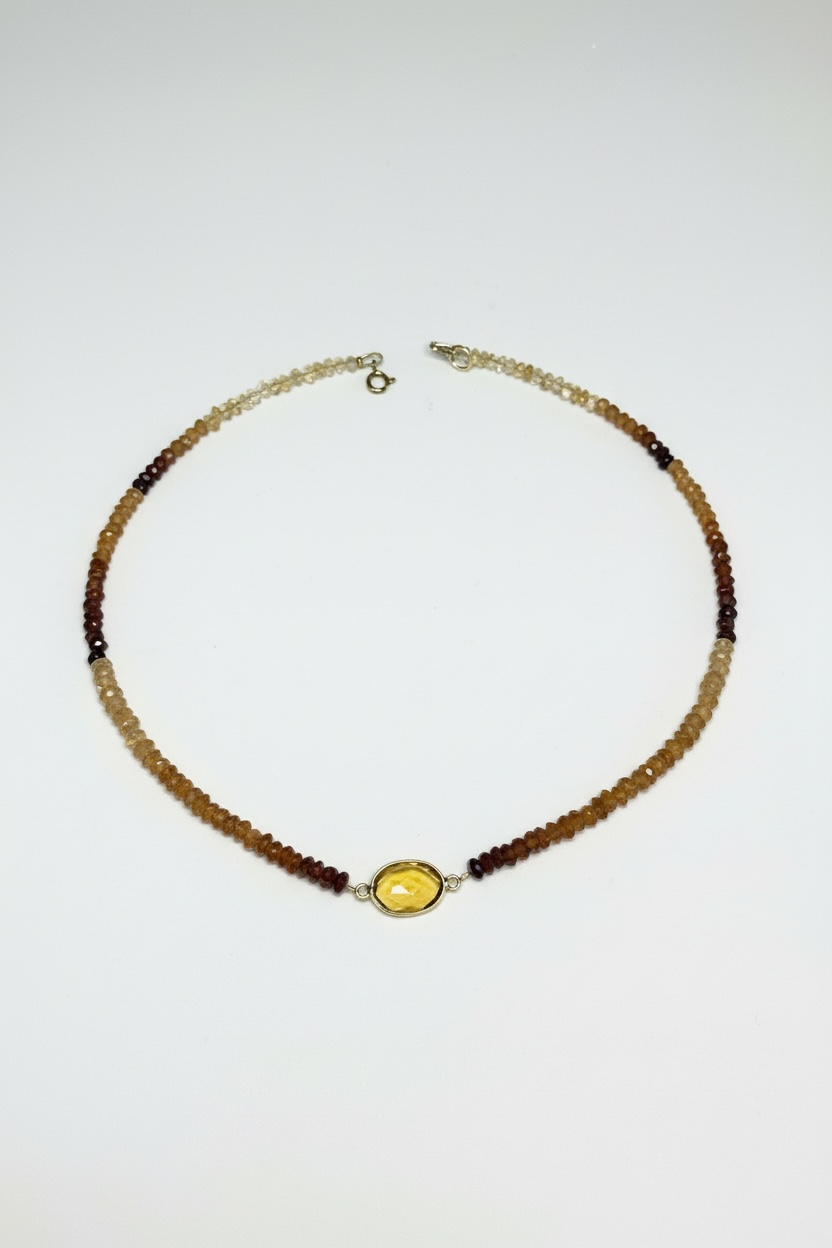 Collier Grenat Hessonite — Vitalité solaire et confiance intérieure