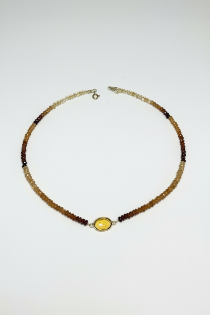 Collier Grenat Hessonite — Vitalité solaire et confiance intérieure