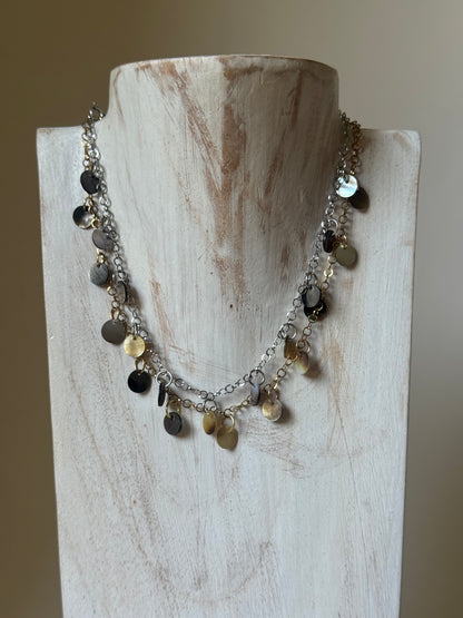 Ensemble collier + bracelet de cheville nacre