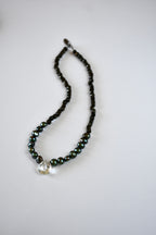 Collier perles d’eau douce, Cristal de roche & Pyrite