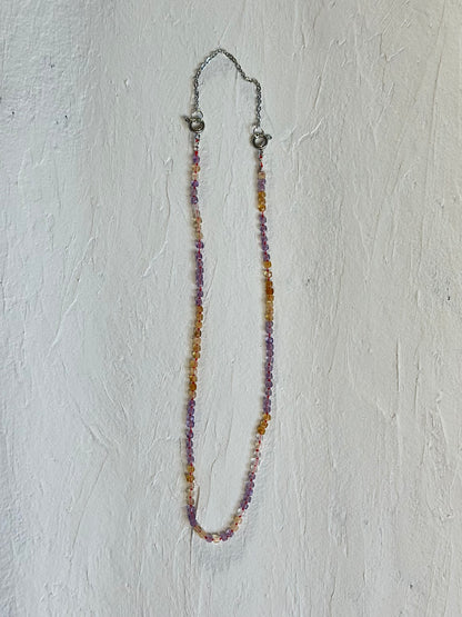 Colliers Améthyste/Citrine & Cristal de roche sur soie – Clarté intérieure & lumière consciente