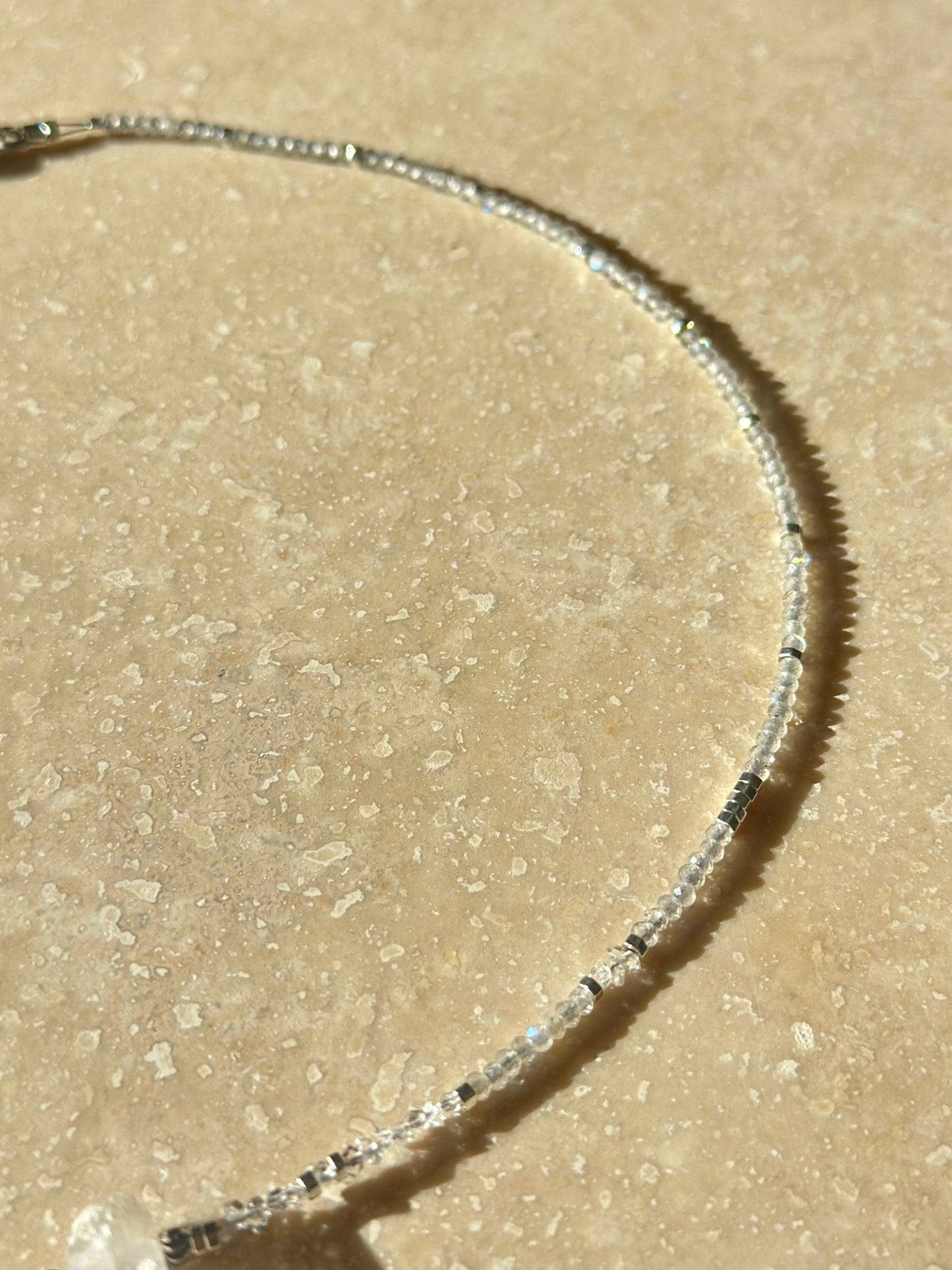Collier Labradorite, Diamants Herkimer & Cristal de roche — Protection et clarté lumineuse