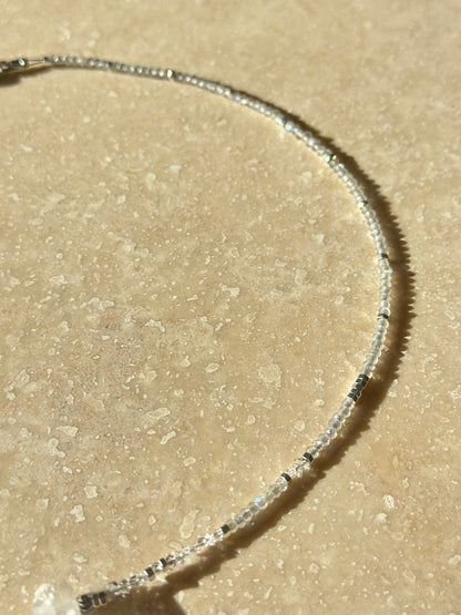 Collier Labradorite, Diamants Herkimer & Cristal de roche — Protection et clarté lumineuse