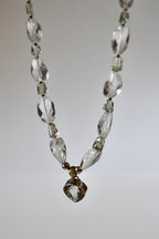 Collier iconique améthyste verte & Cristal de roche