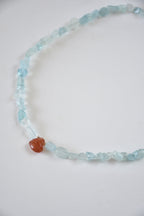Collier Aigue-marine & Pierre de soleil — Fluidité intérieure et rayonnement confiant