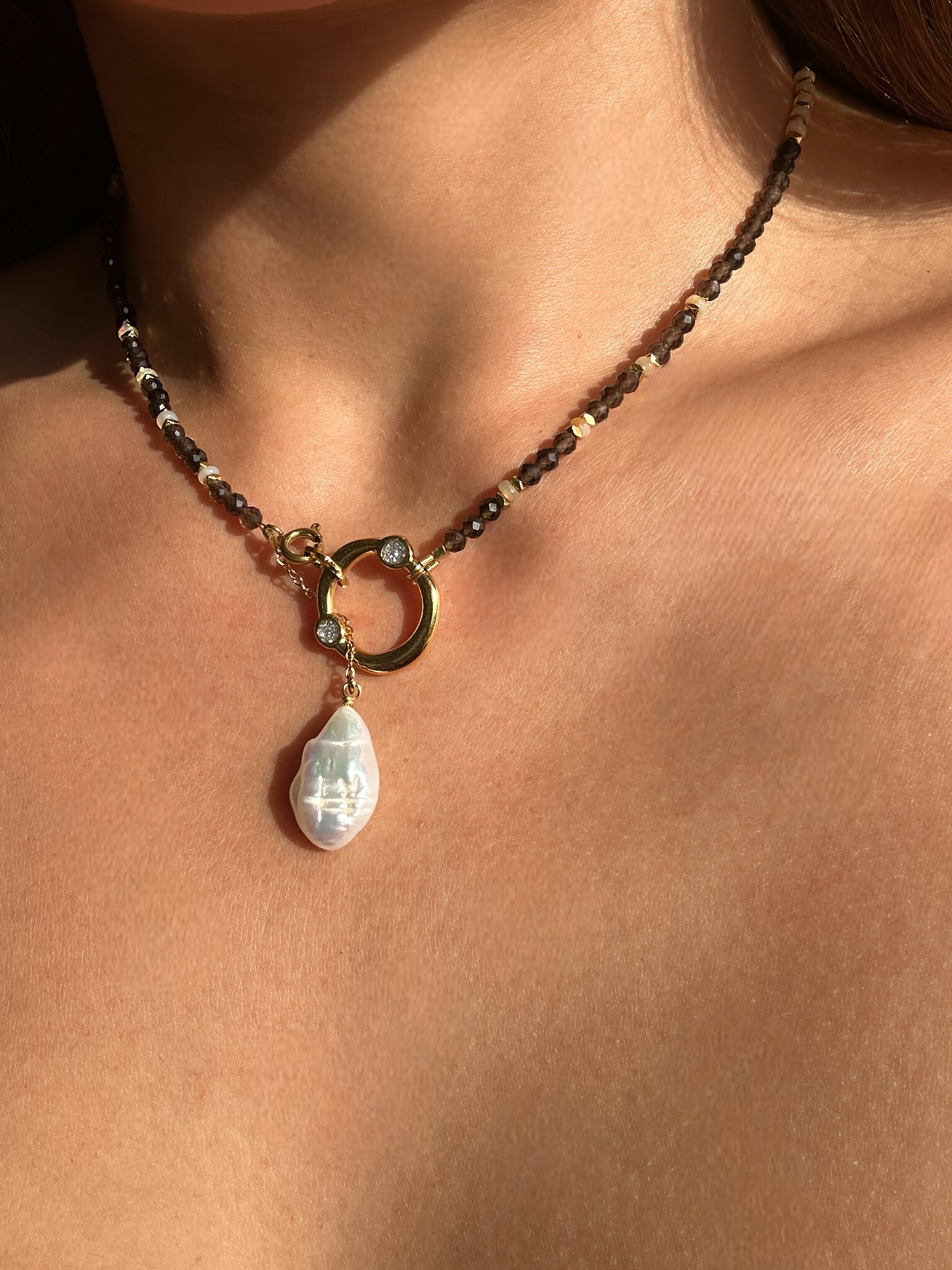 Quartz fumé & Opale d’Éthiopie – illumination