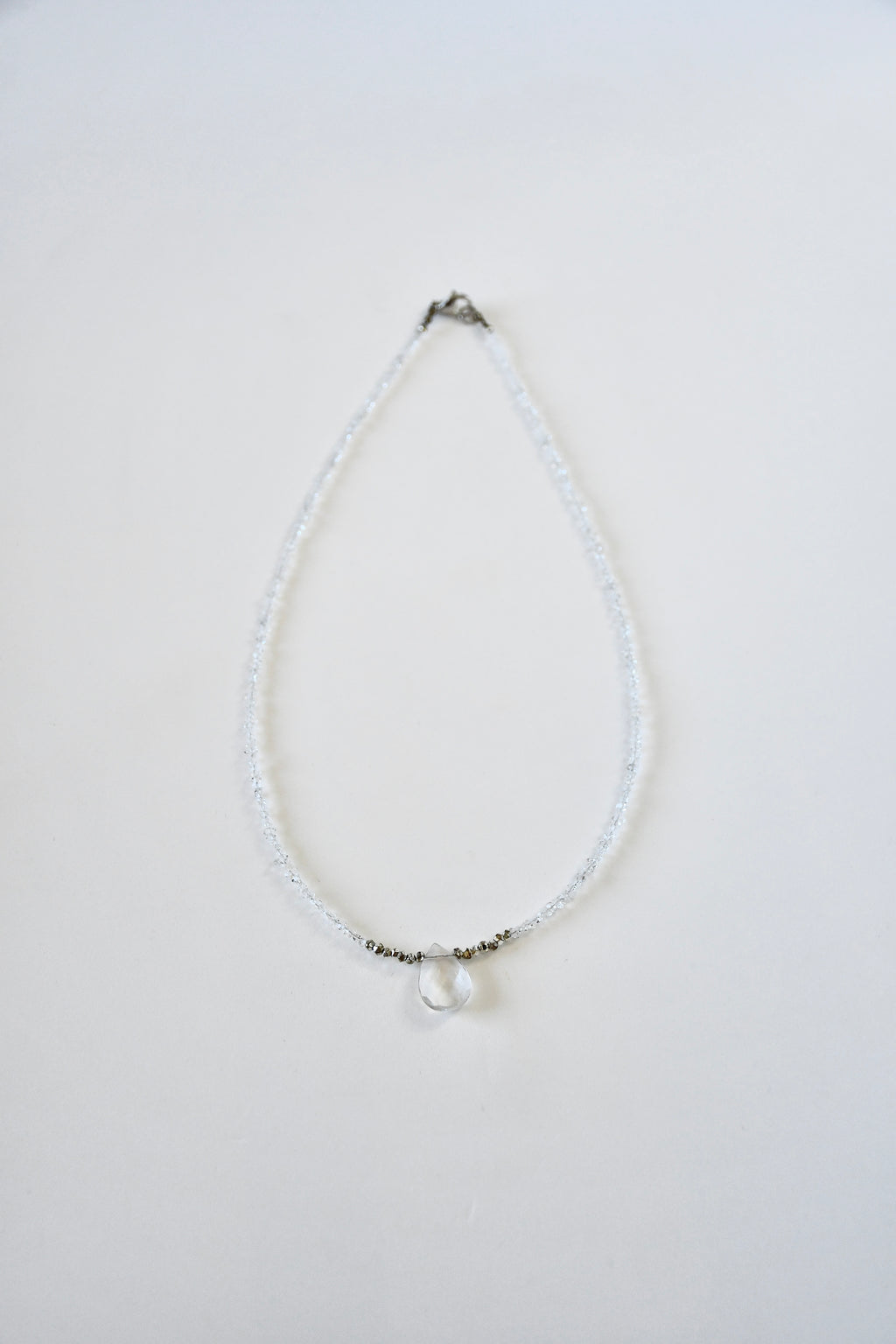 #93 Collana Diamanti Herkimer & Cristallo di Rocca