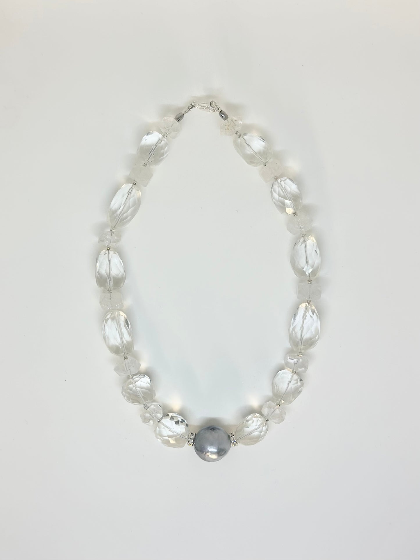 Collier Perle de Tahiti & Cristal de Roche