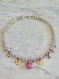 Collier Charms, Quartz rose & Jade — La douceur ancrée