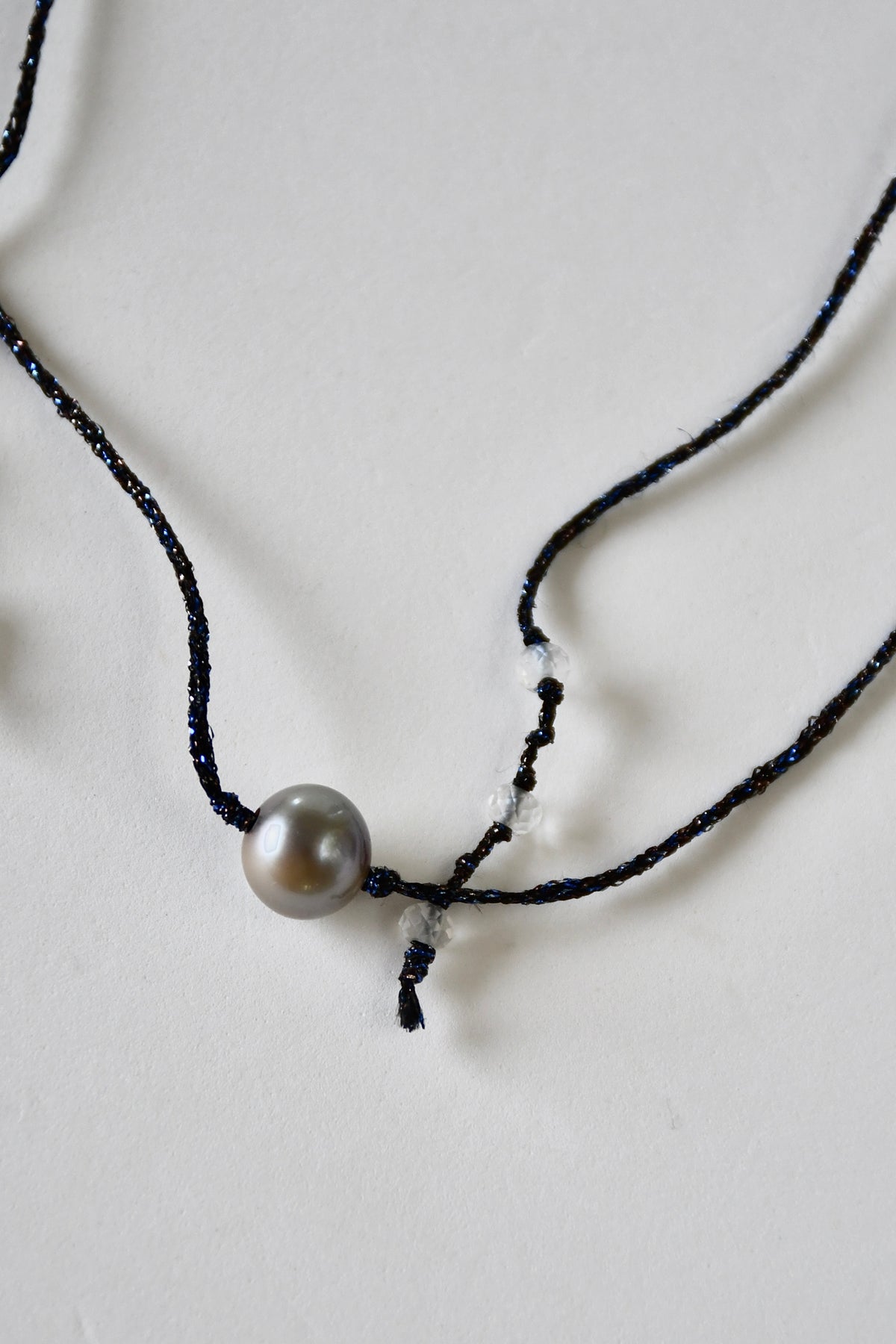 Collier perle de Tahiti sur soie