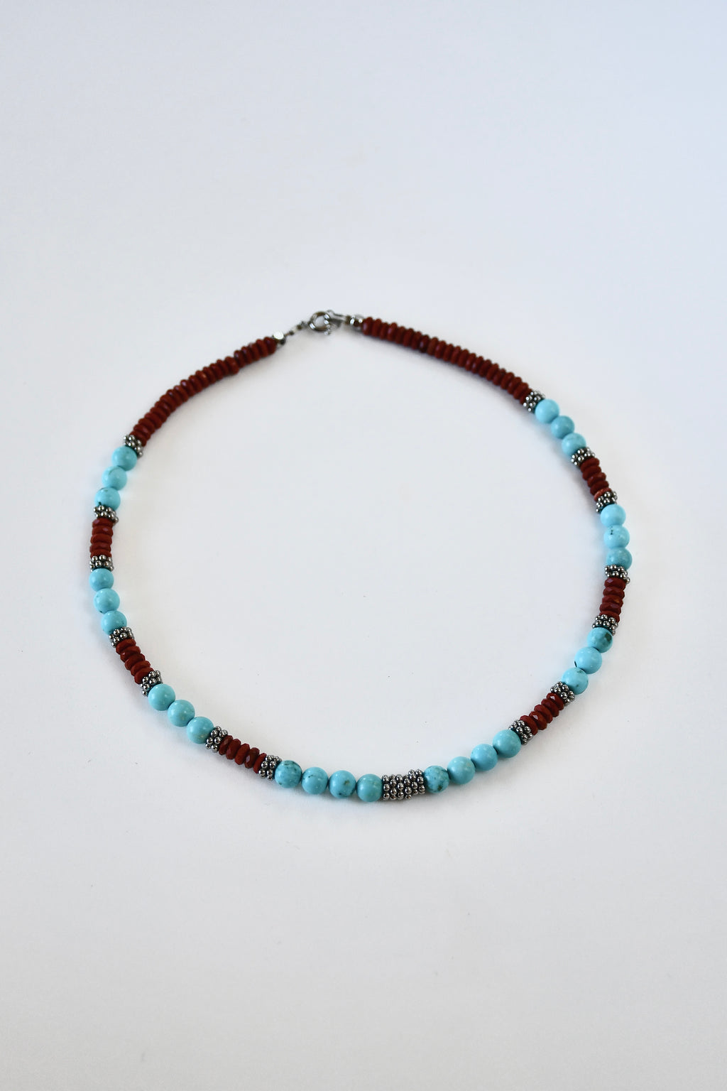 Collier Jaspe rouge & Turquoise