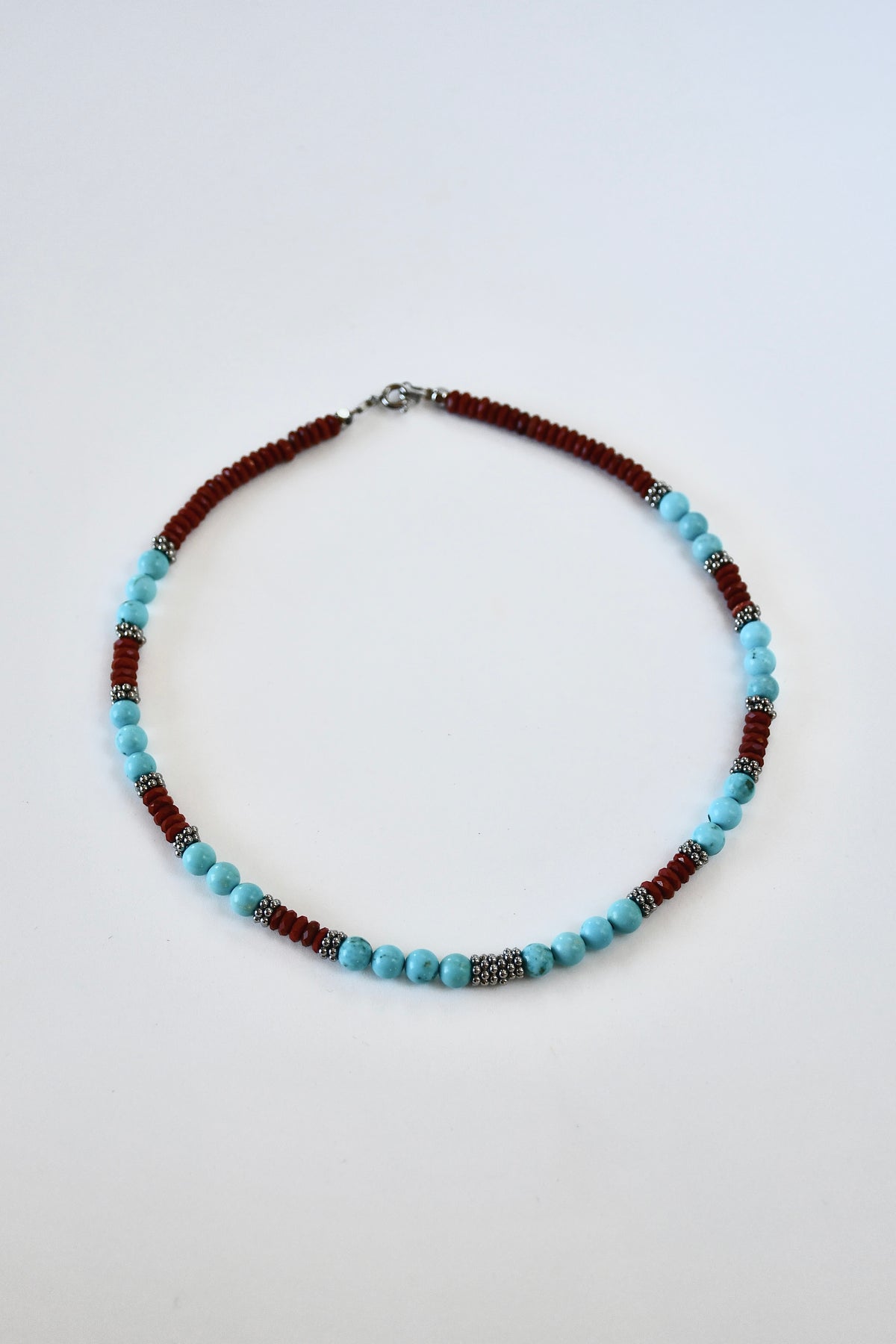 Collier Jaspe rouge & Turquoise