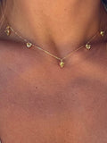 #34 Collier breloques Zircon sur argent 925 or 18k