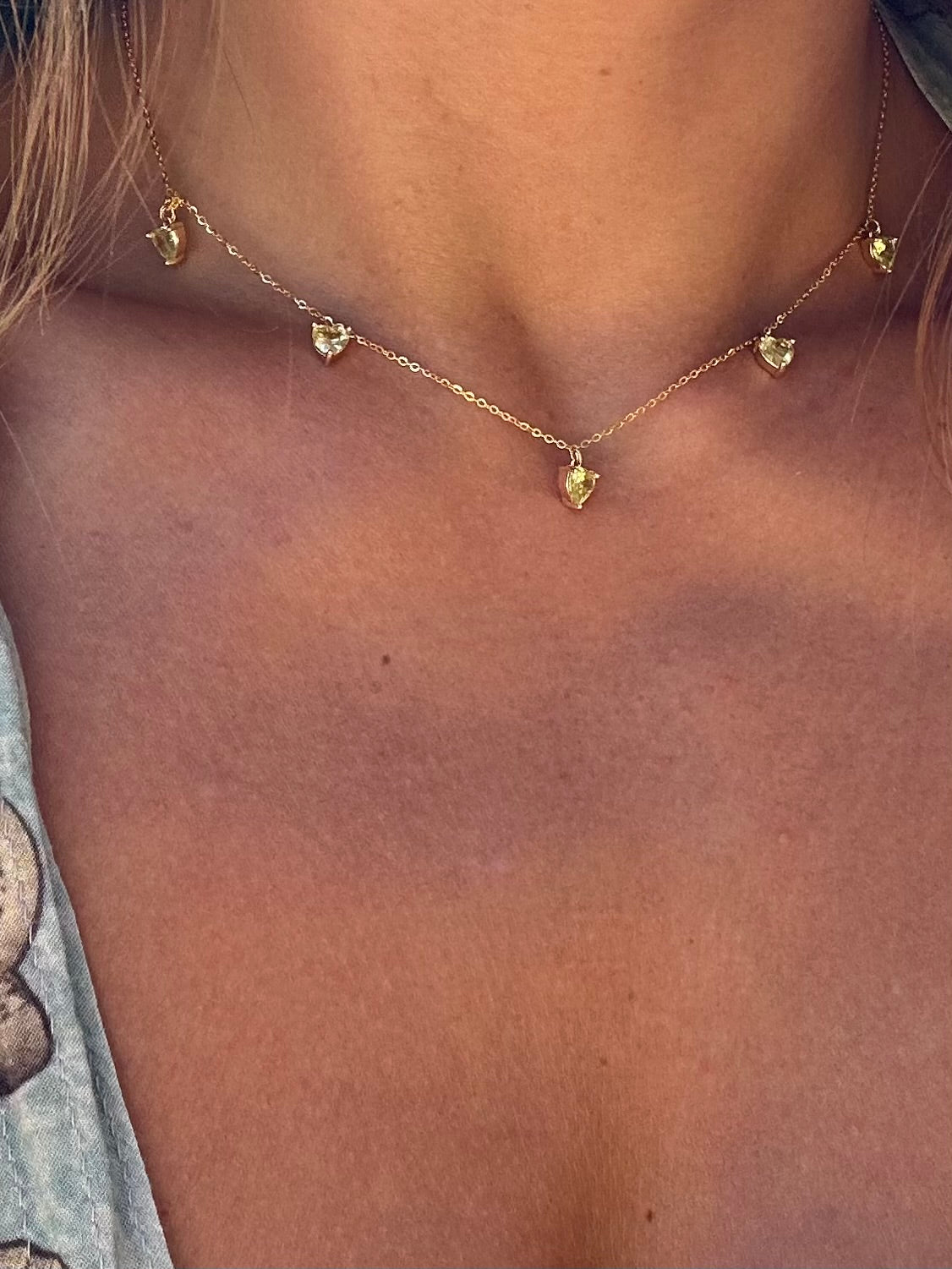 Collier breloques Zircon sur argent 925 or 18k