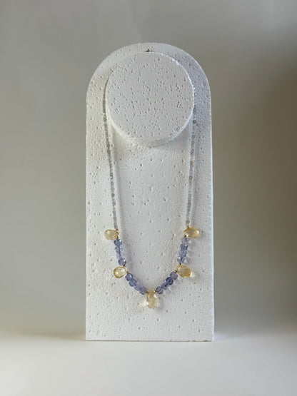 Collier Topaze, Citrine & Labradorite — La lumière qui protège