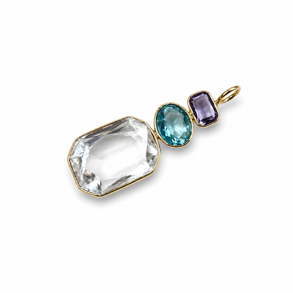 Pendentifs de gemmes plaqués or 18k
